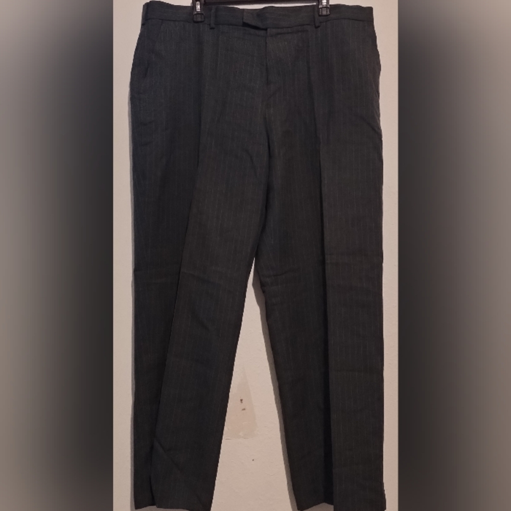 Perry Ellis grey white pinstripe pants